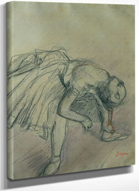 Dancer Fixing Her Slipper By Edgar Degas Fine Art Print