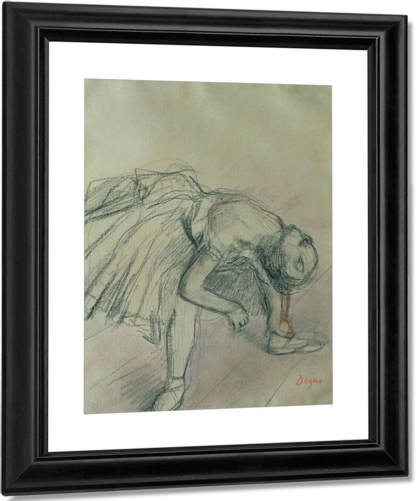 Dancer Fixing Her Slipper By Edgar Degas Fine Art Print