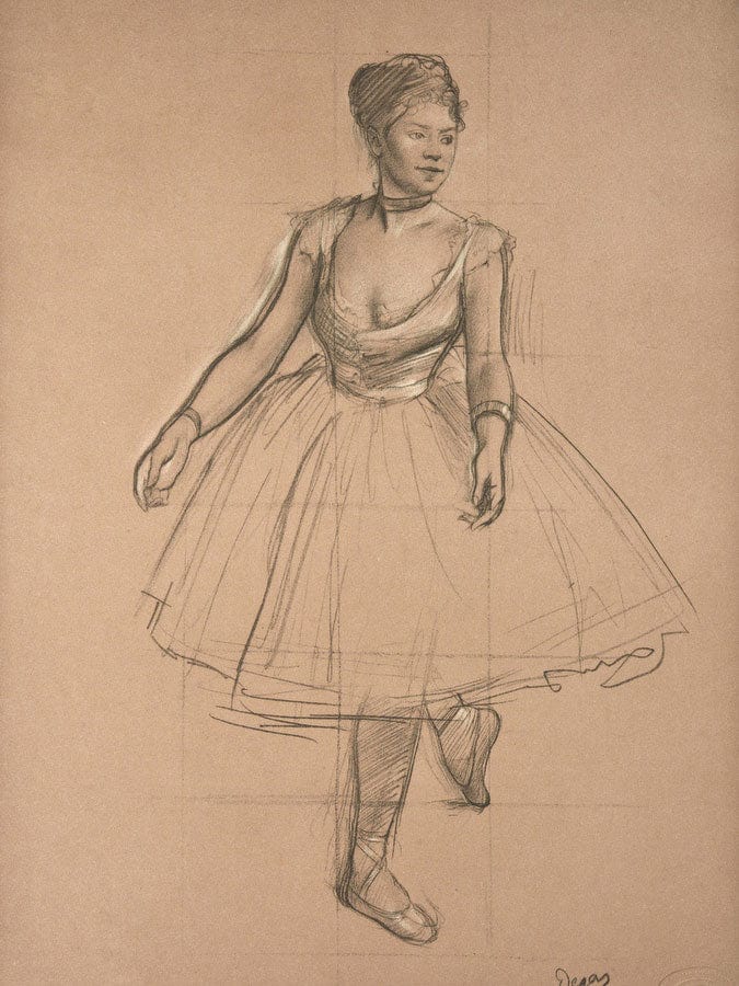 Dancer In Position, Three Quarter View By Edgar Degas Fine Art Print