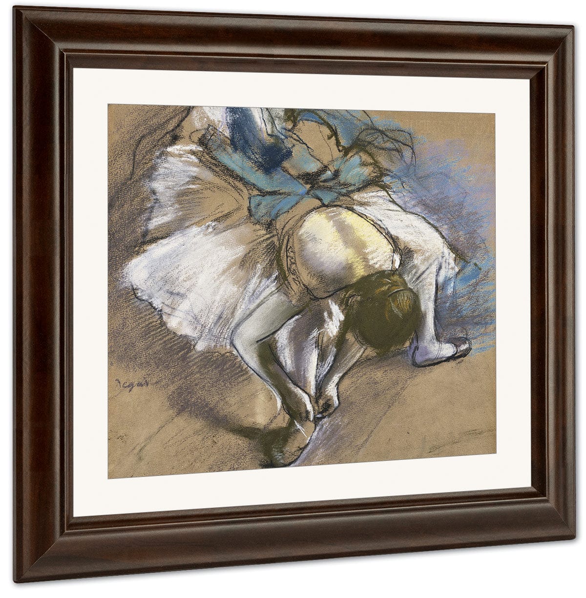 Dancer Putting On Her Shoes By Edgar Degas Fine Art Print
