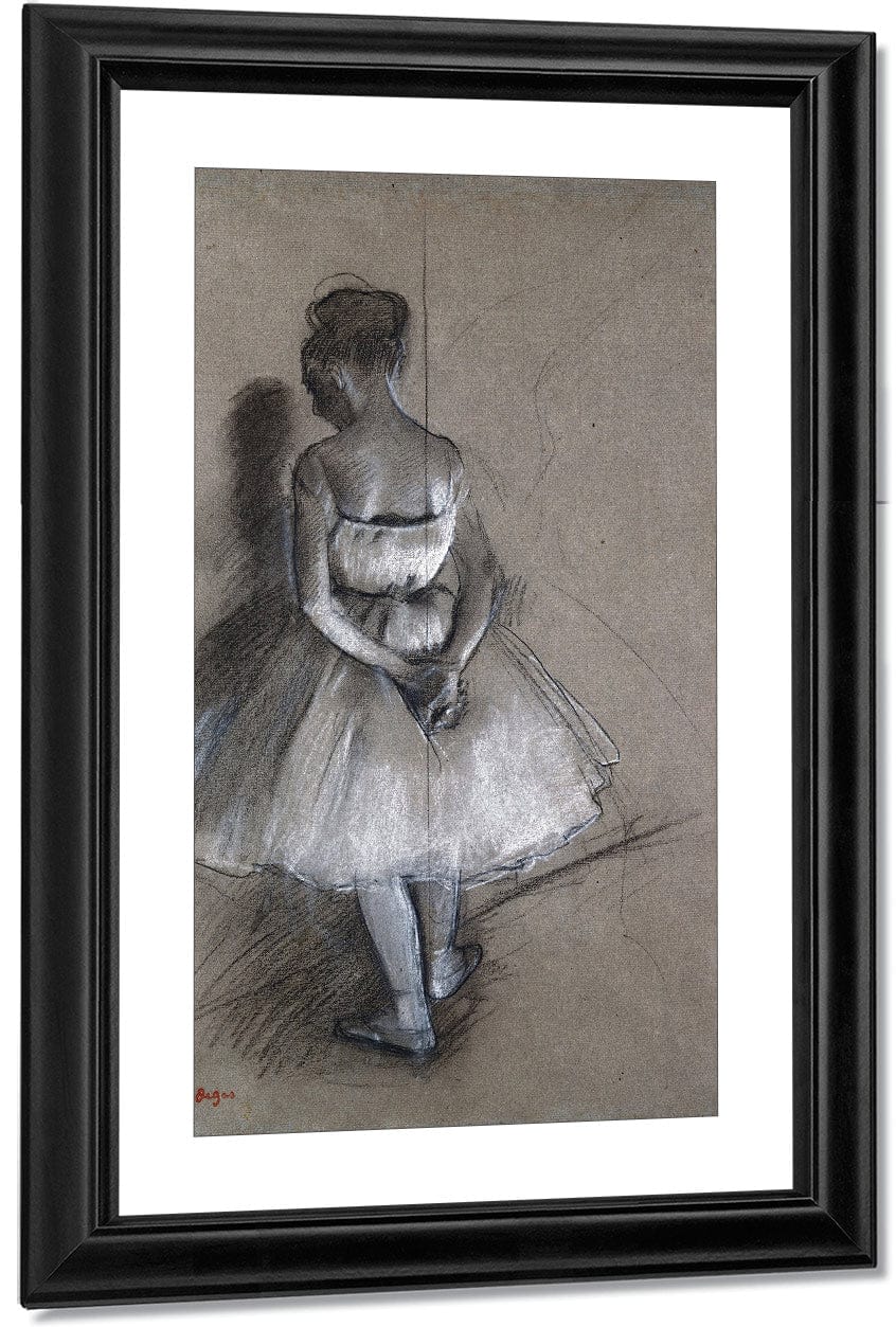 Dancer Standing, Her Hands Crossed Behind Her Back By Edgar Degas Fine Art Print