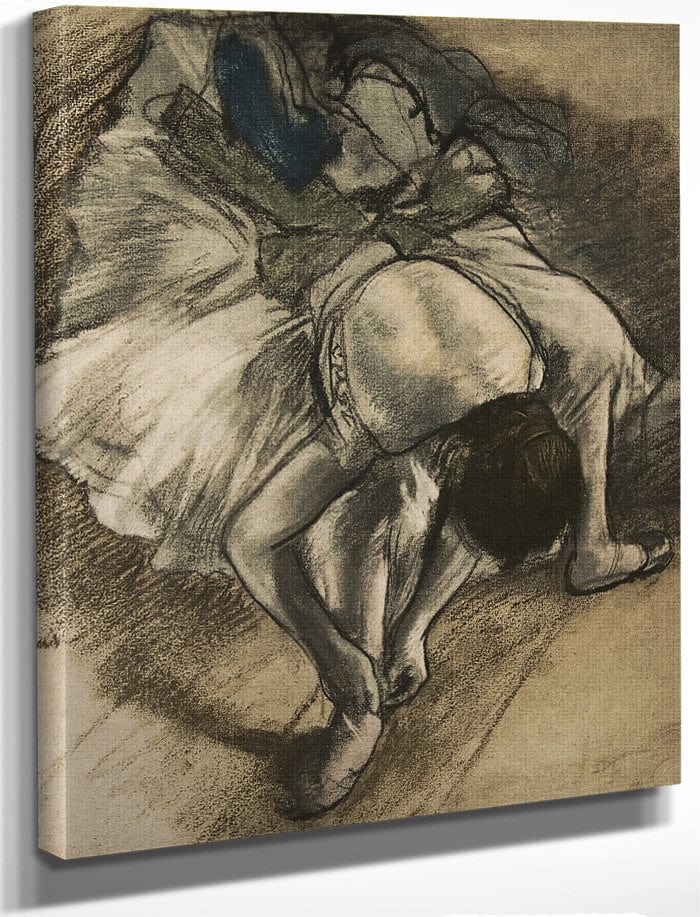 Dancer Tying Her Shoe By Edgar Degas Fine Art Print