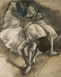 Dancer Tying Her Shoe By Edgar Degas Fine Art Print