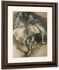 Dancer Tying Her Shoe By Edgar Degas Fine Art Print