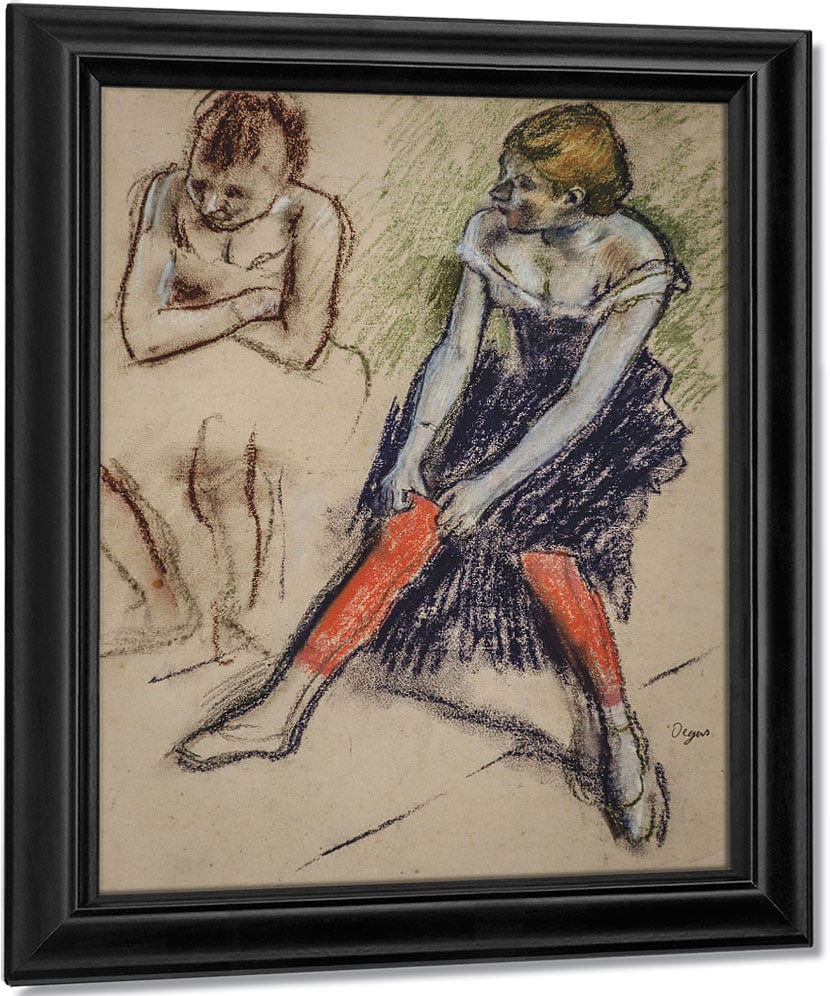 Dancer With Red Stockings By Edgar Degas Fine Art Print