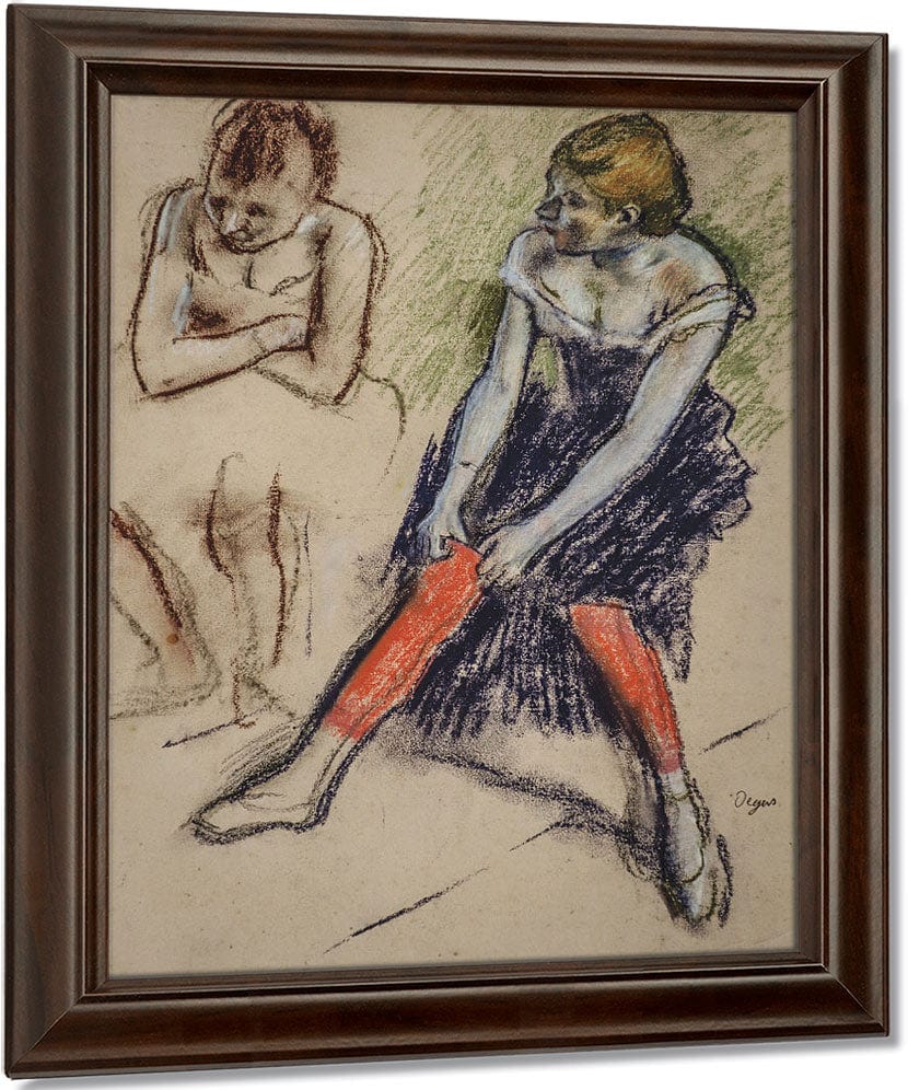 Dancer With Red Stockings By Edgar Degas Fine Art Print