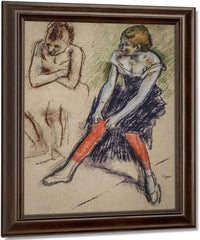 Dancer With Red Stockings By Edgar Degas Fine Art Print