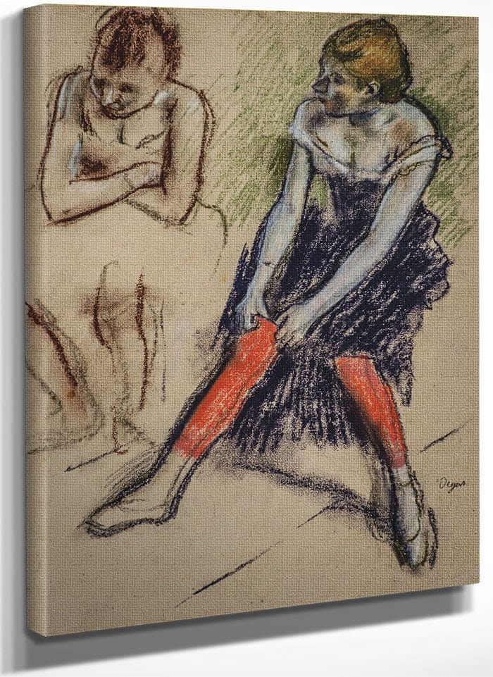 Dancer With Red Stockings By Edgar Degas Fine Art Print
