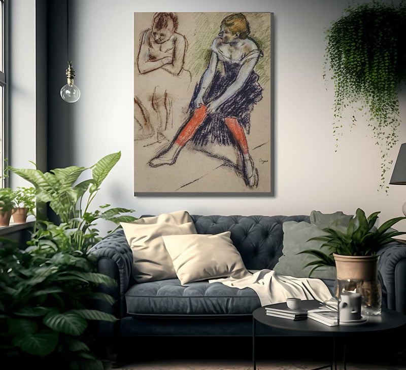 Dancer With Red Stockings By Edgar Degas Fine Art Print