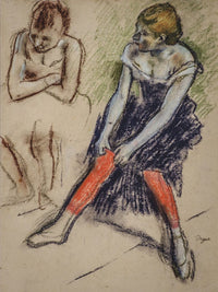 Dancer With Red Stockings By Edgar Degas Fine Art Print