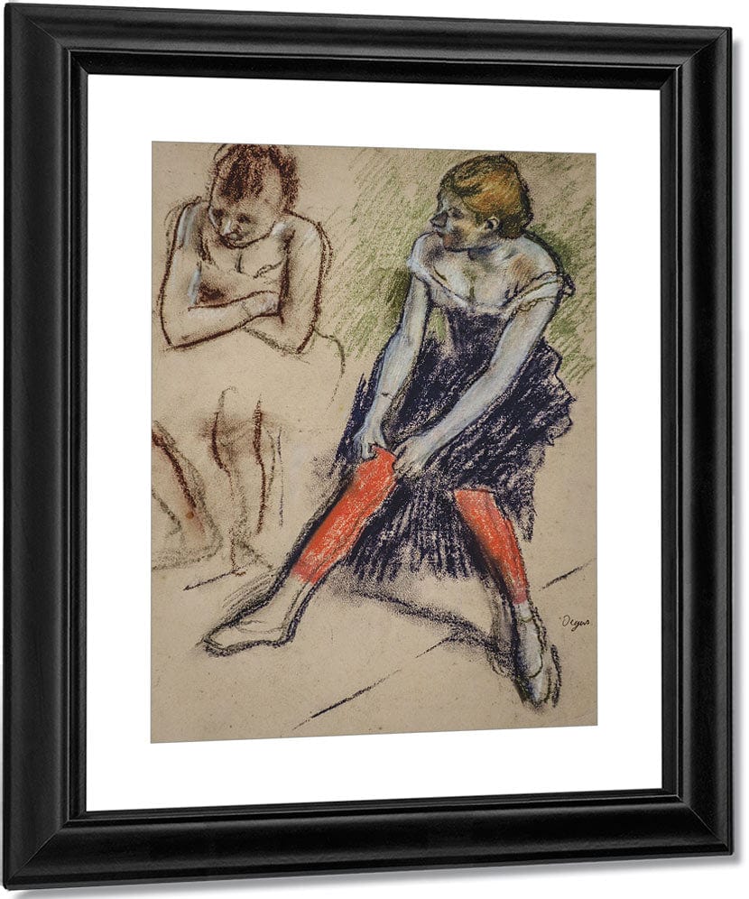Dancer With Red Stockings By Edgar Degas Fine Art Print
