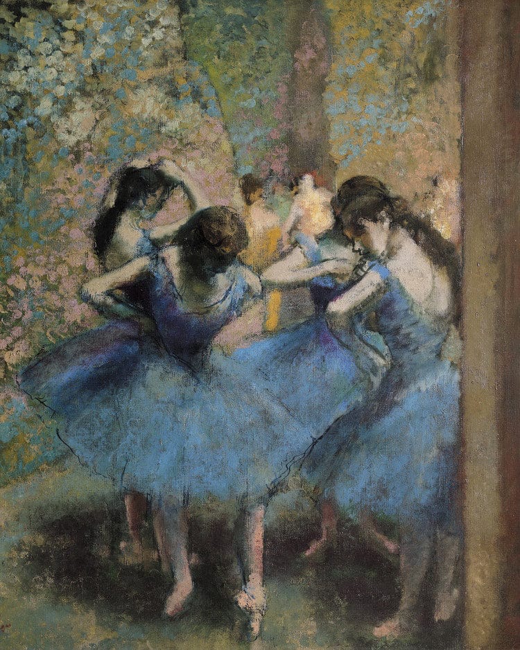Dancers In Blue By Edgar Degas Fine Art Print