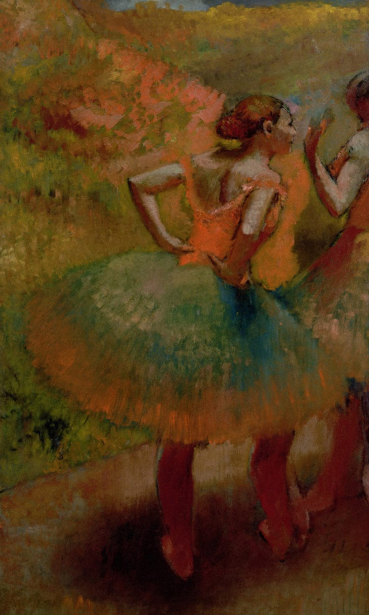 Dancers Wearing Green Skirts By Edgar Degas Fine Art Print