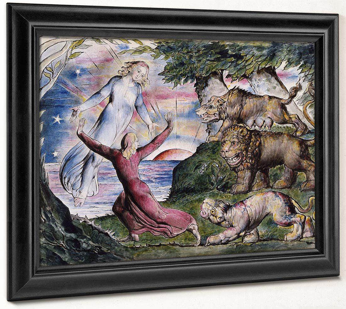 Dante Running From The Three Beasts 1824 1827 Pen And Ink 37 0X52 5Cm By William Blake Fine Art Print