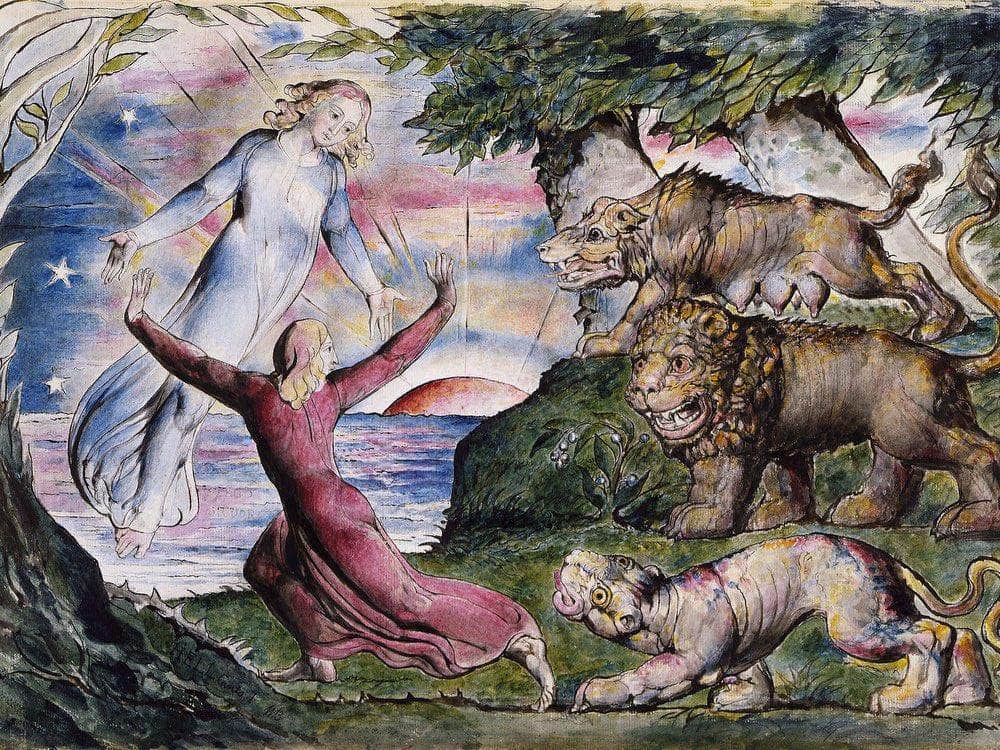 Dante Running From The Three Beasts 1824 1827 Pen And Ink 37 0X52 5Cm By William Blake Fine Art Print