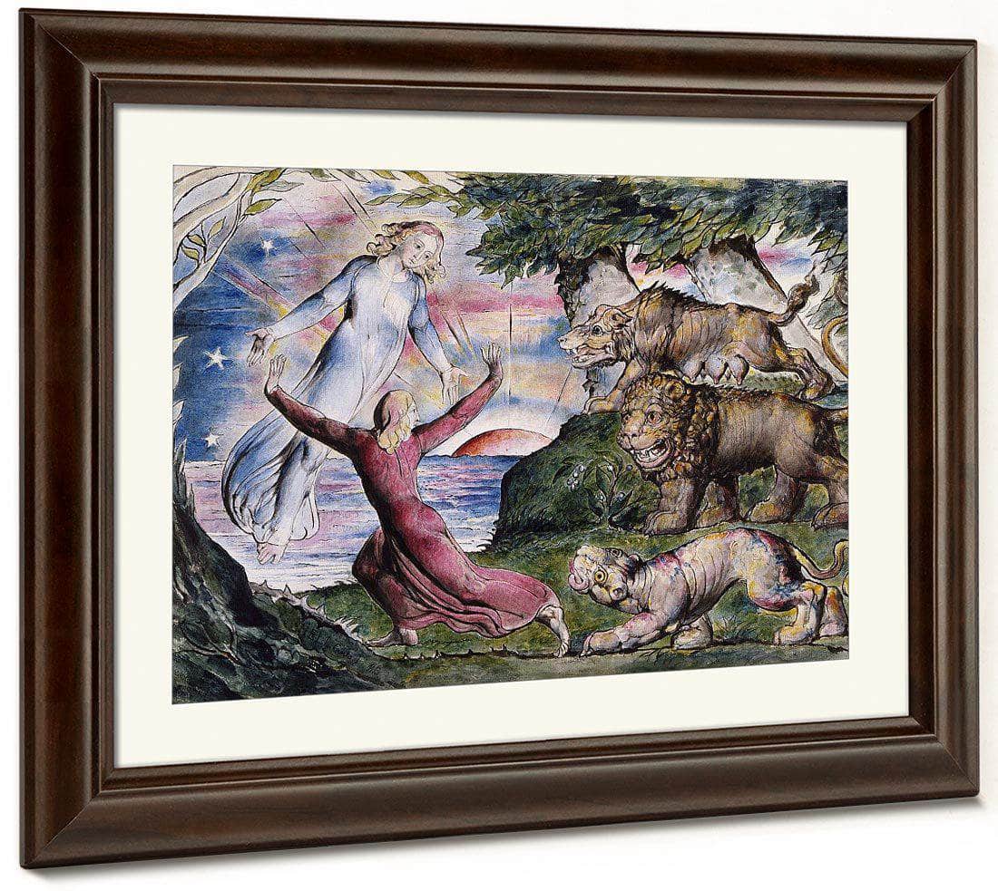 Dante Running From The Three Beasts 1824 1827 Pen And Ink 37 0X52 5Cm By William Blake Fine Art Print