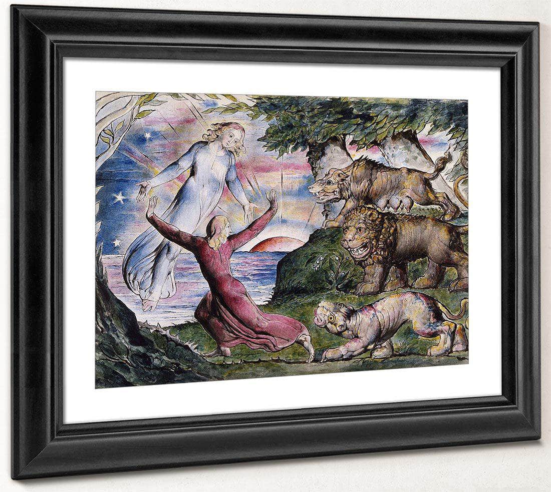 Dante Running From The Three Beasts 1824 1827 Pen And Ink 37 0X52 5Cm By William Blake Fine Art Print