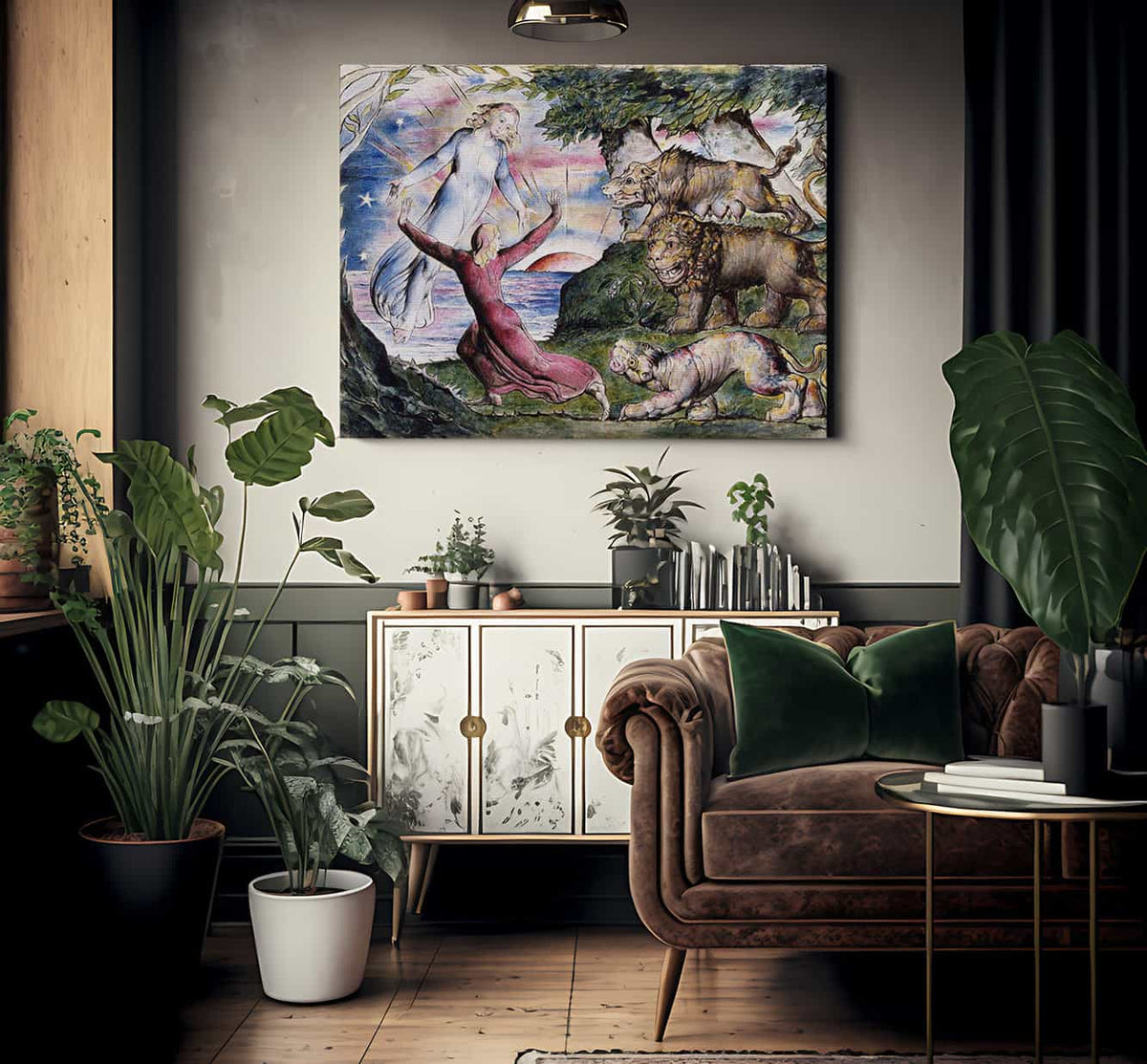 Dante Running From The Three Beasts 1824 1827 Pen And Ink 37 0X52 5Cm By William Blake Fine Art Print