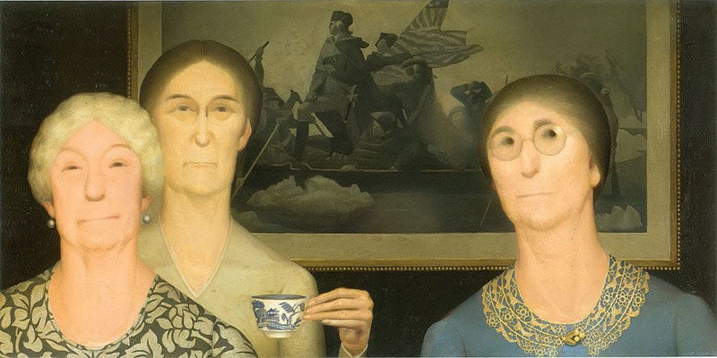 Daughters Of The Revolution By Grant Wood Fine Art Print