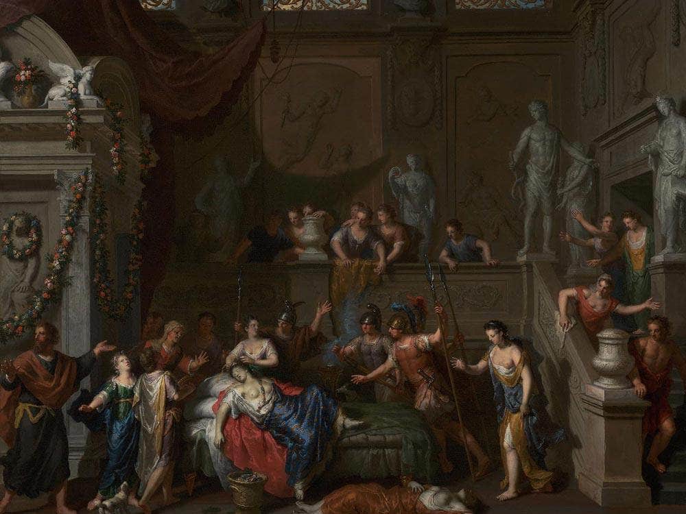 Death Of Cleopatra By Gerard Hoet Fine Art Print