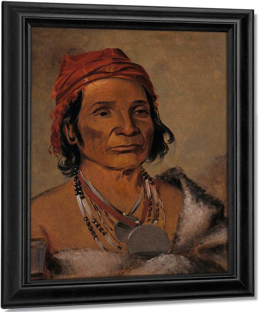 Deep Lake, An Old Chief By George Catlin Fine Art Print