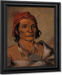 Deep Lake, An Old Chief By George Catlin Fine Art Print