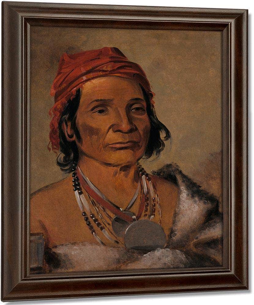 Deep Lake, An Old Chief By George Catlin Fine Art Print