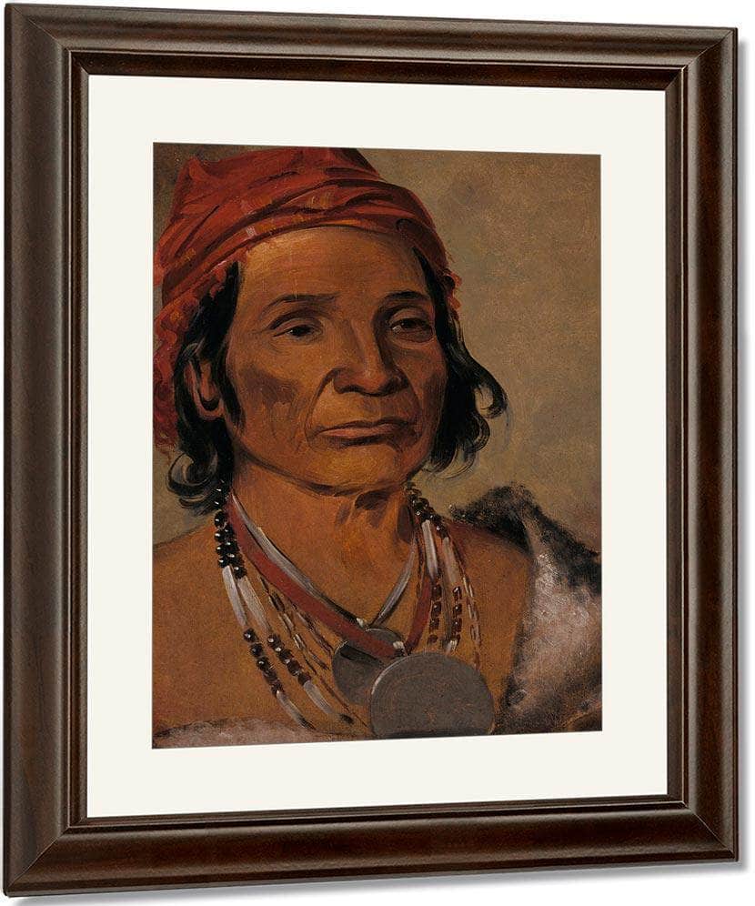 Deep Lake, An Old Chief By George Catlin Fine Art Print