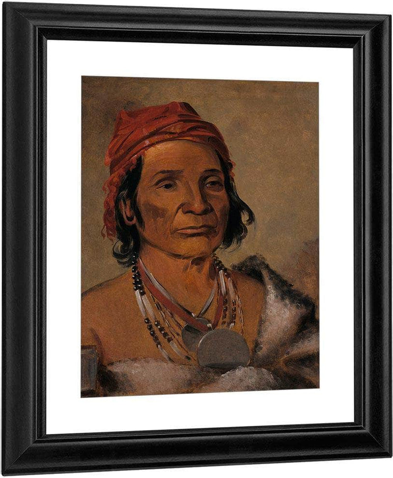 Deep Lake, An Old Chief By George Catlin Fine Art Print