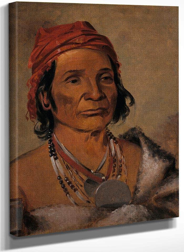 Deep Lake, An Old Chief By George Catlin Fine Art Print