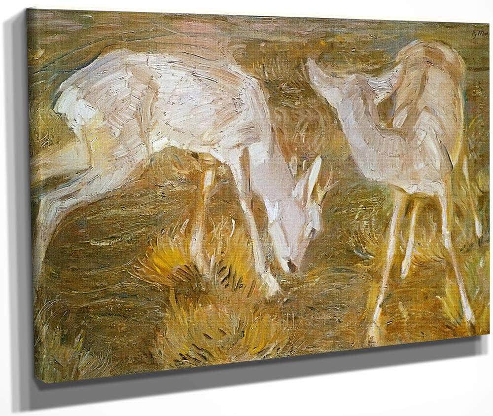 Deer At Dusk By Franz Marc Fine Art Print