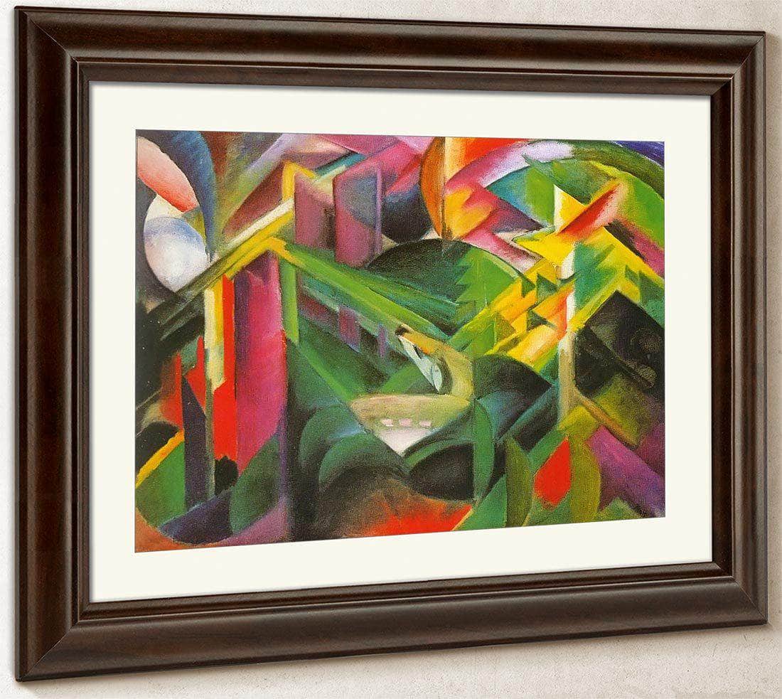 Deer In A Monastery Garden By Franz Marc Fine Art Print