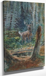 Deer In The Dell By Charles Marion Russell Fine Art Print