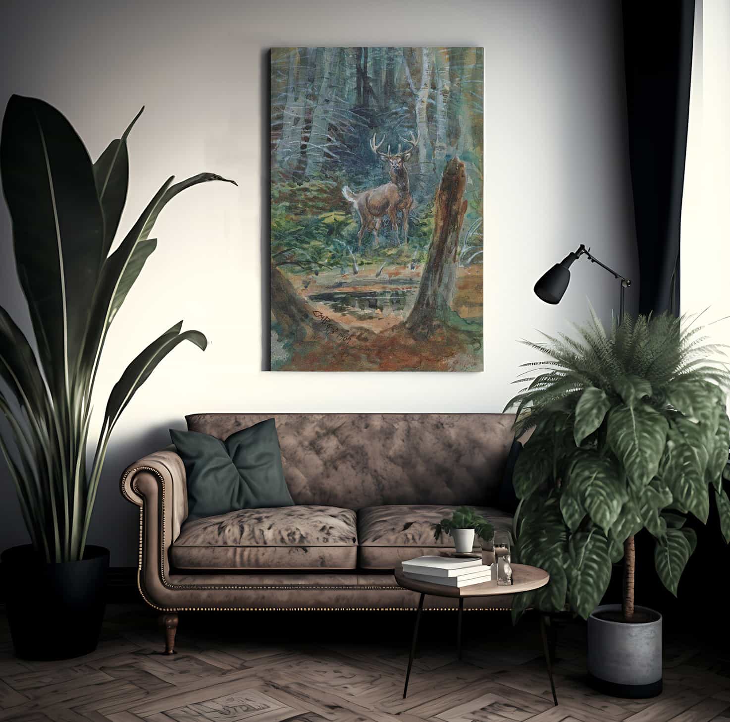 Deer In The Dell By Charles Marion Russell Fine Art Print