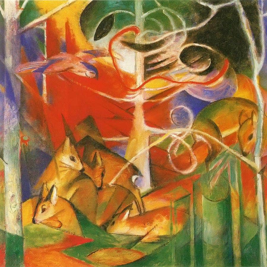 Deer In The Forest I By Franz Marc Fine Art Print