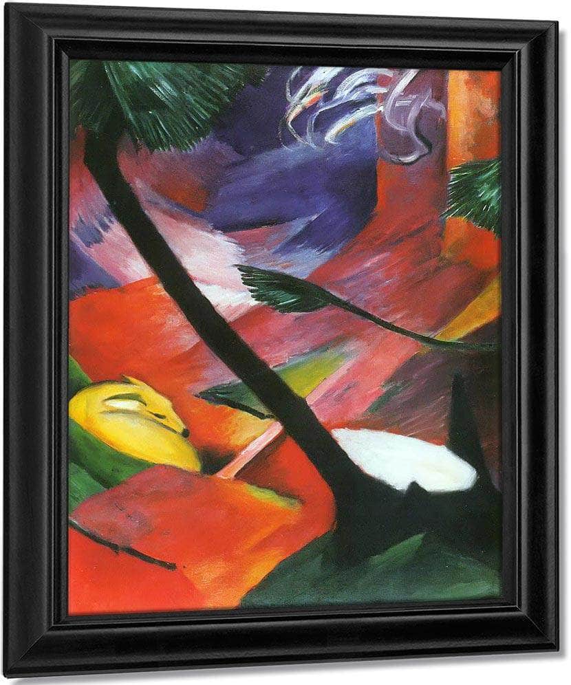 Deer In The Forest Ii By Franz Marc Fine Art Print