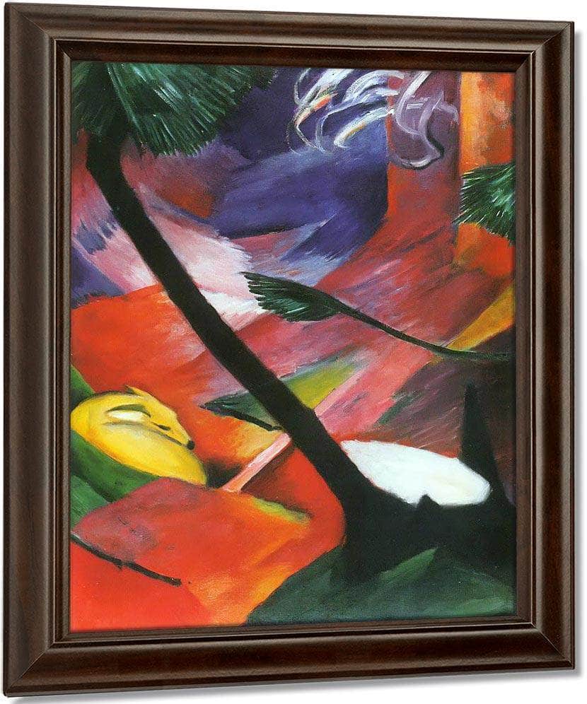 Deer In The Forest Ii By Franz Marc Fine Art Print