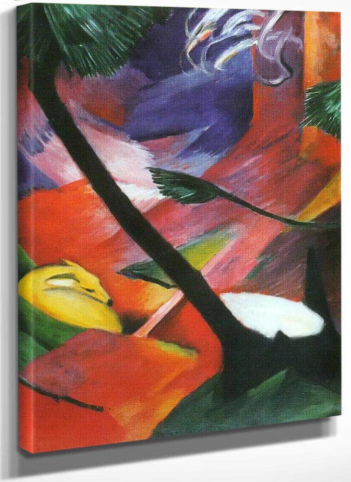 Deer In The Forest Ii By Franz Marc Fine Art Print