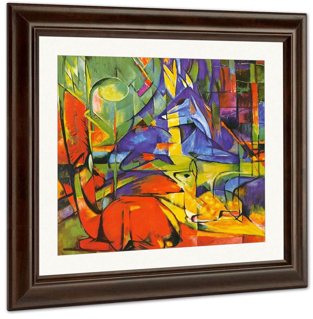 Deer In The Forest Ii Copy By Franz Marc Fine Art Print