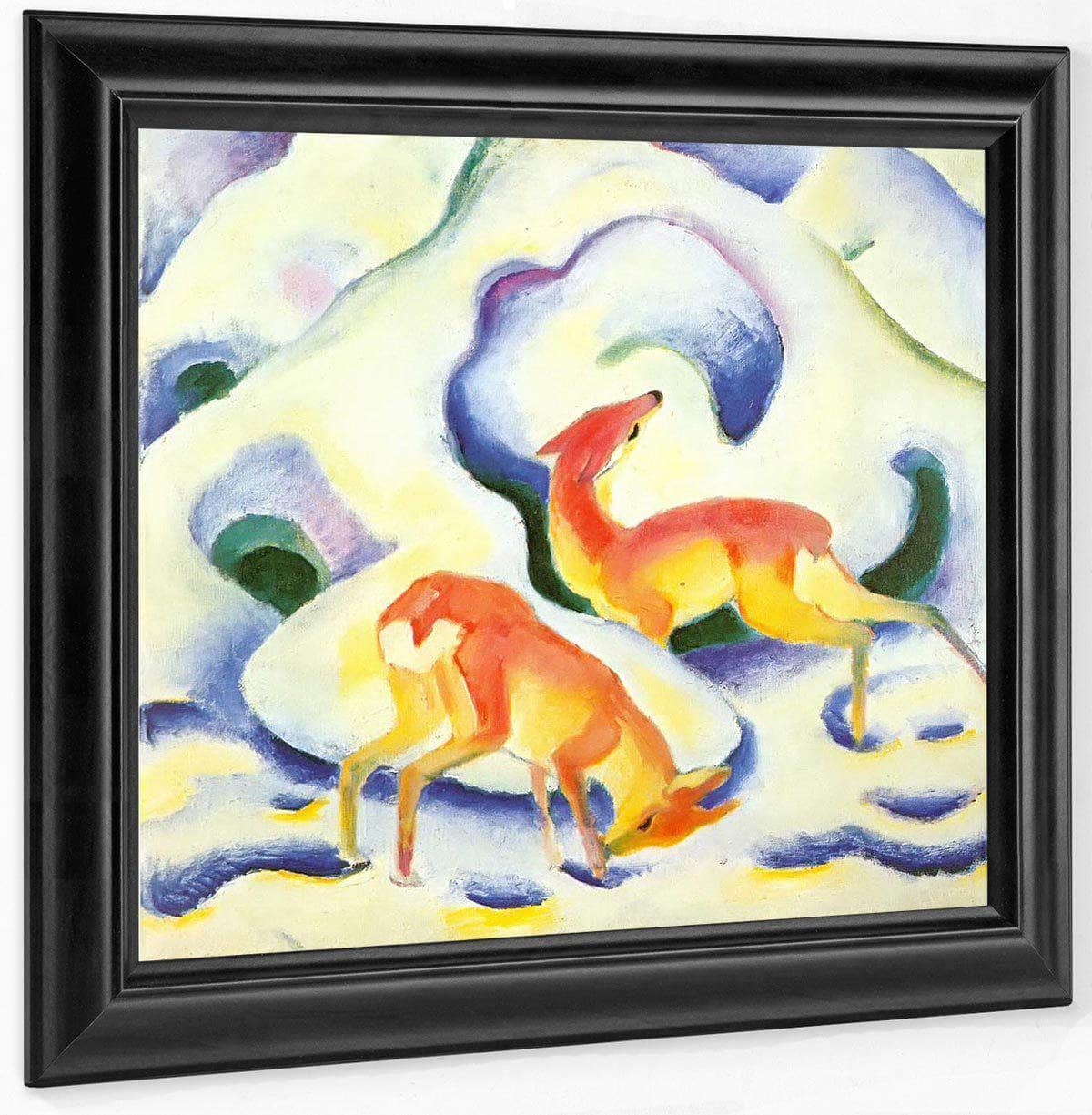 Deer In The Snow By Franz Marc Fine Art Print