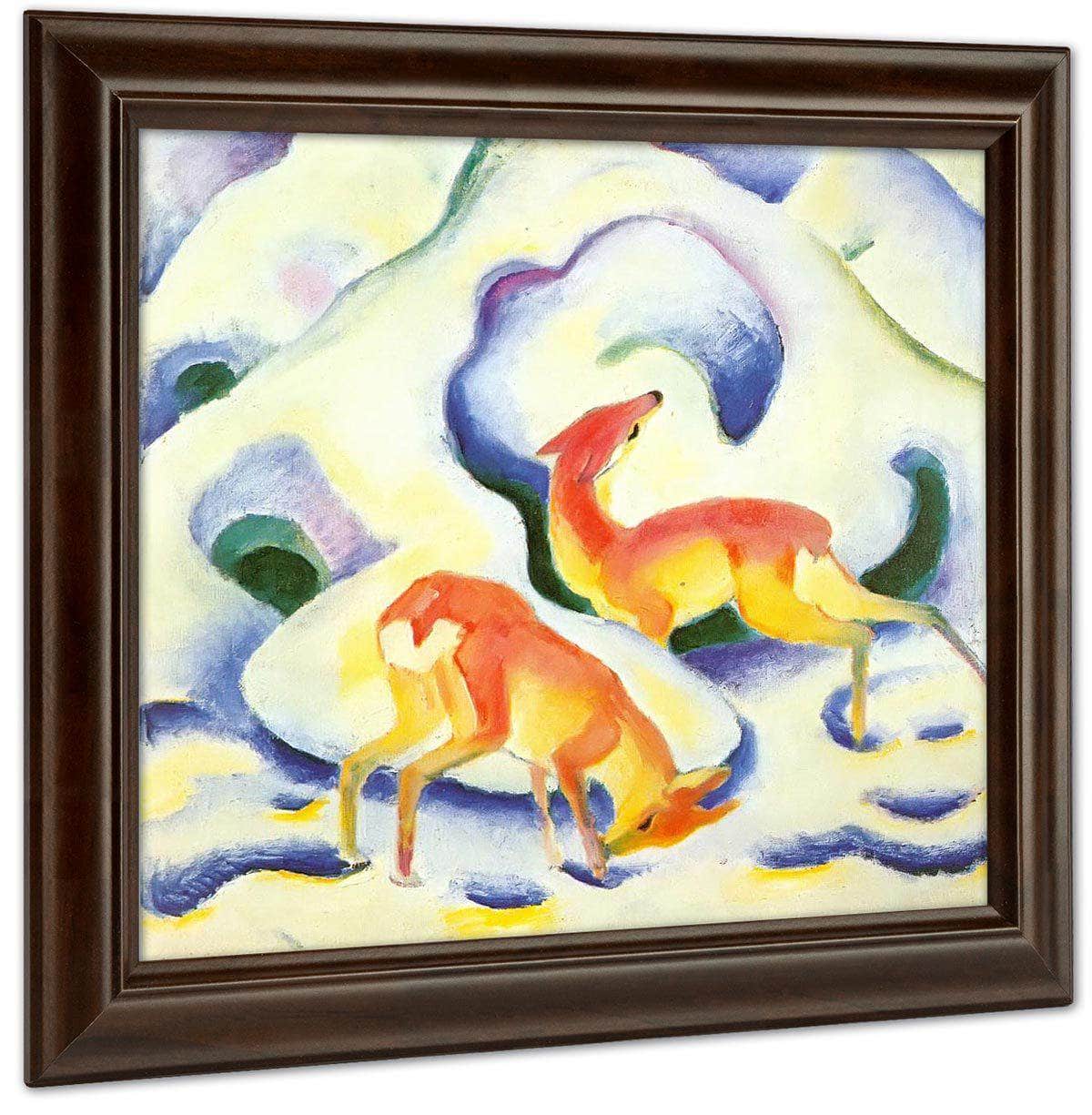 Deer In The Snow By Franz Marc Fine Art Print