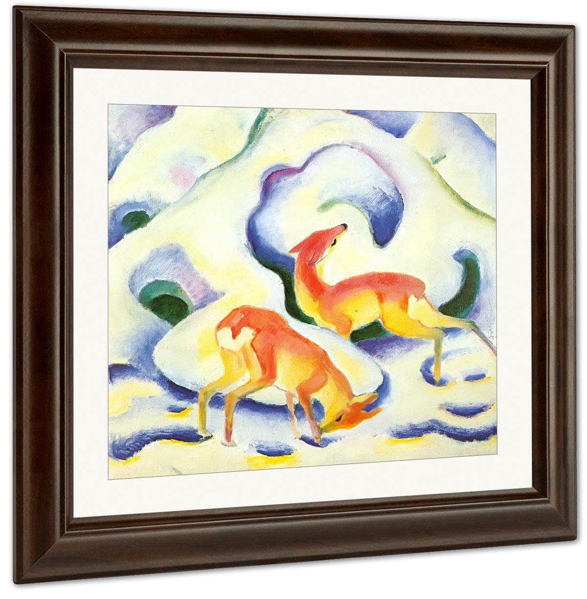 Deer In The Snow By Franz Marc Fine Art Print