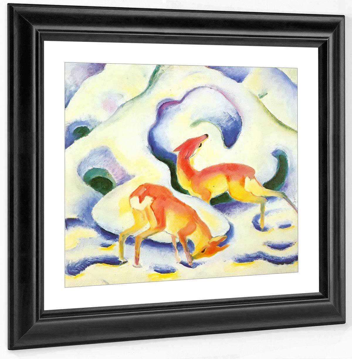 Deer In The Snow By Franz Marc Fine Art Print
