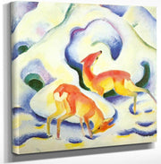 Deer In The Snow By Franz Marc Fine Art Print