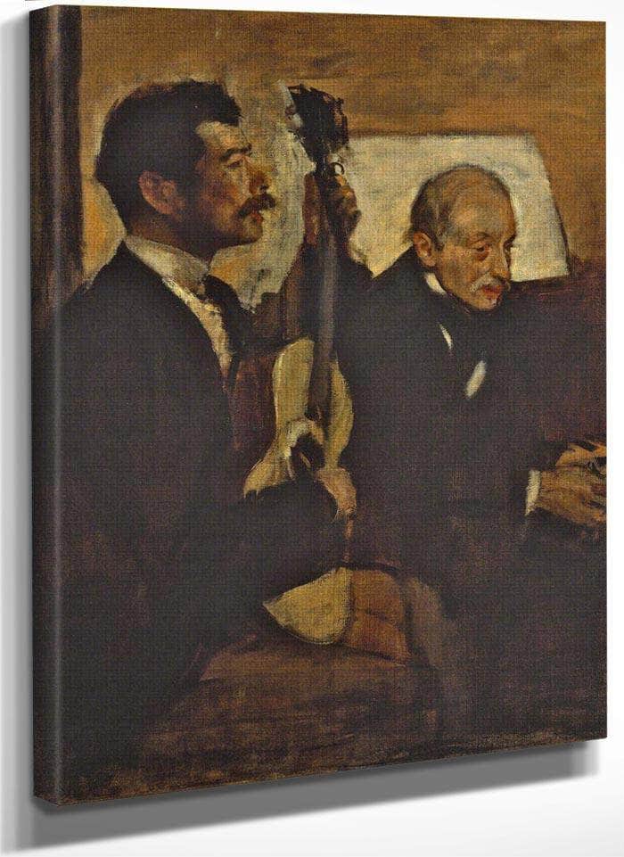 Degas Father Listening To Lorenzo Pagans Playing The Guitar By Edgar Degas Fine Art Print