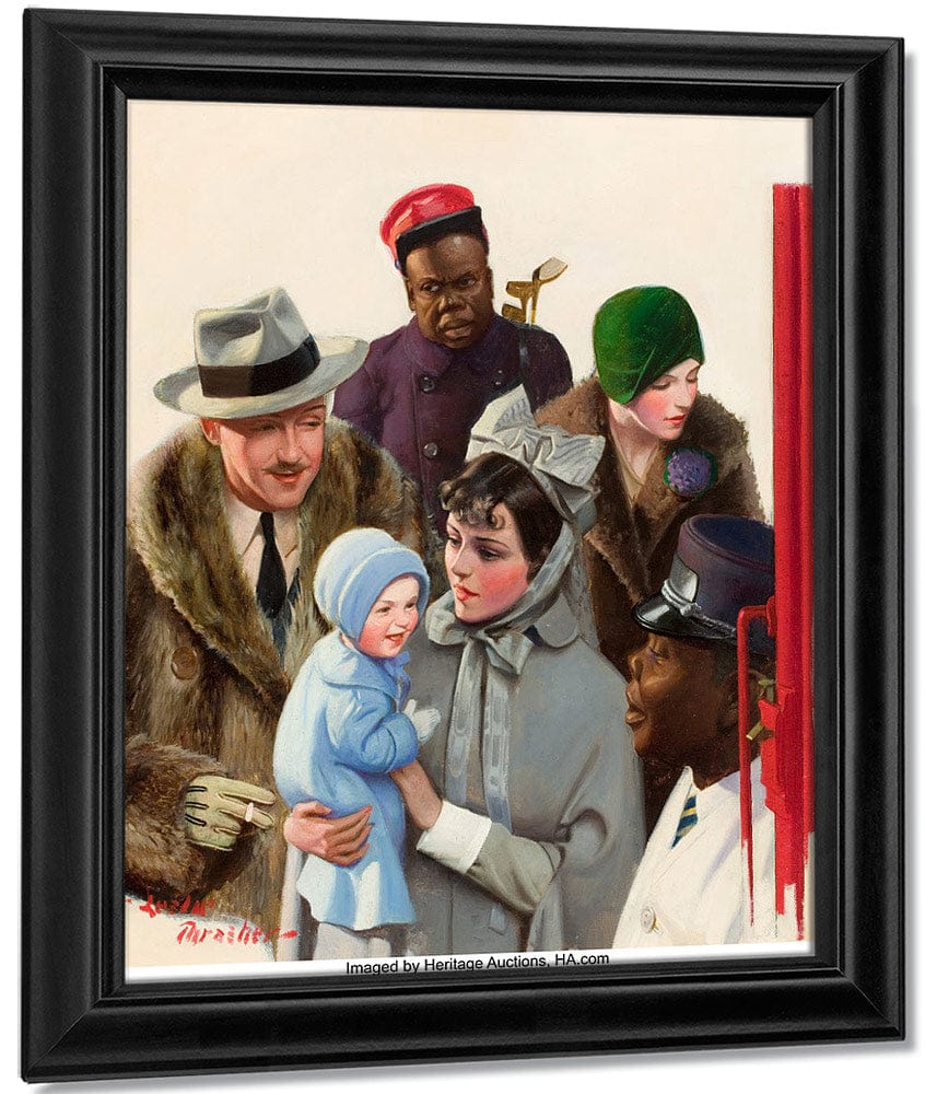 Departure At The Train Station Liberty Magazine Cover February 2 1929 By Leslie Thrasher Fine Art Print