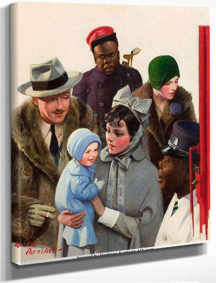 Departure At The Train Station Liberty Magazine Cover February 2 1929 By Leslie Thrasher Fine Art Print