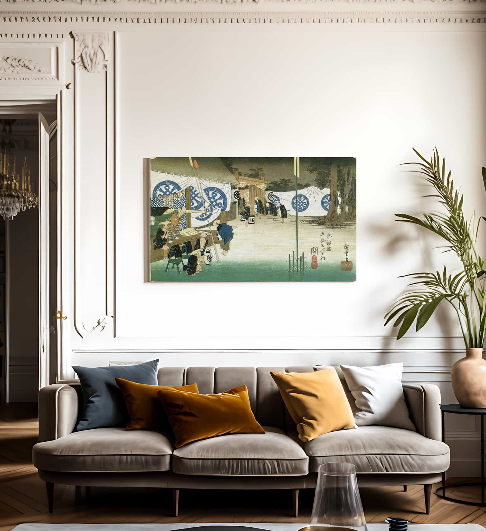 Departure From The Inn By Hiroshige Fine Art Print