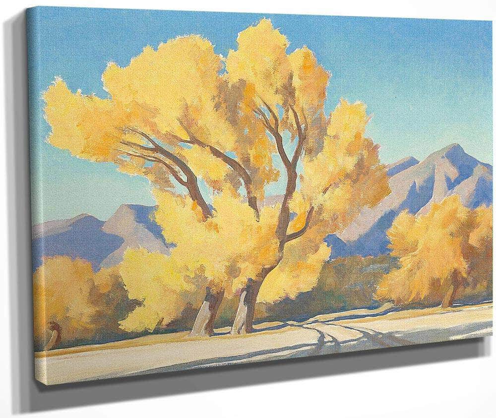 Desert Cottonwoods Arizona 1944 By Maynard Dixon Fine Art Print