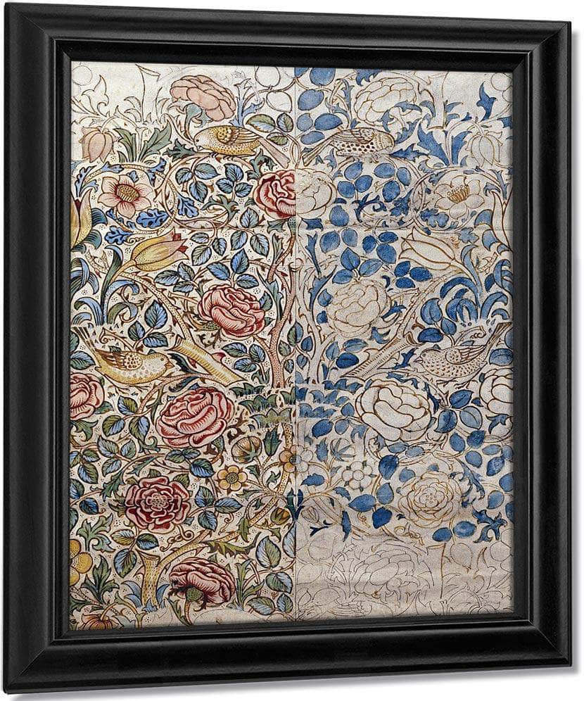 Design For Chintz  Rose By William Morris Fine Art Print